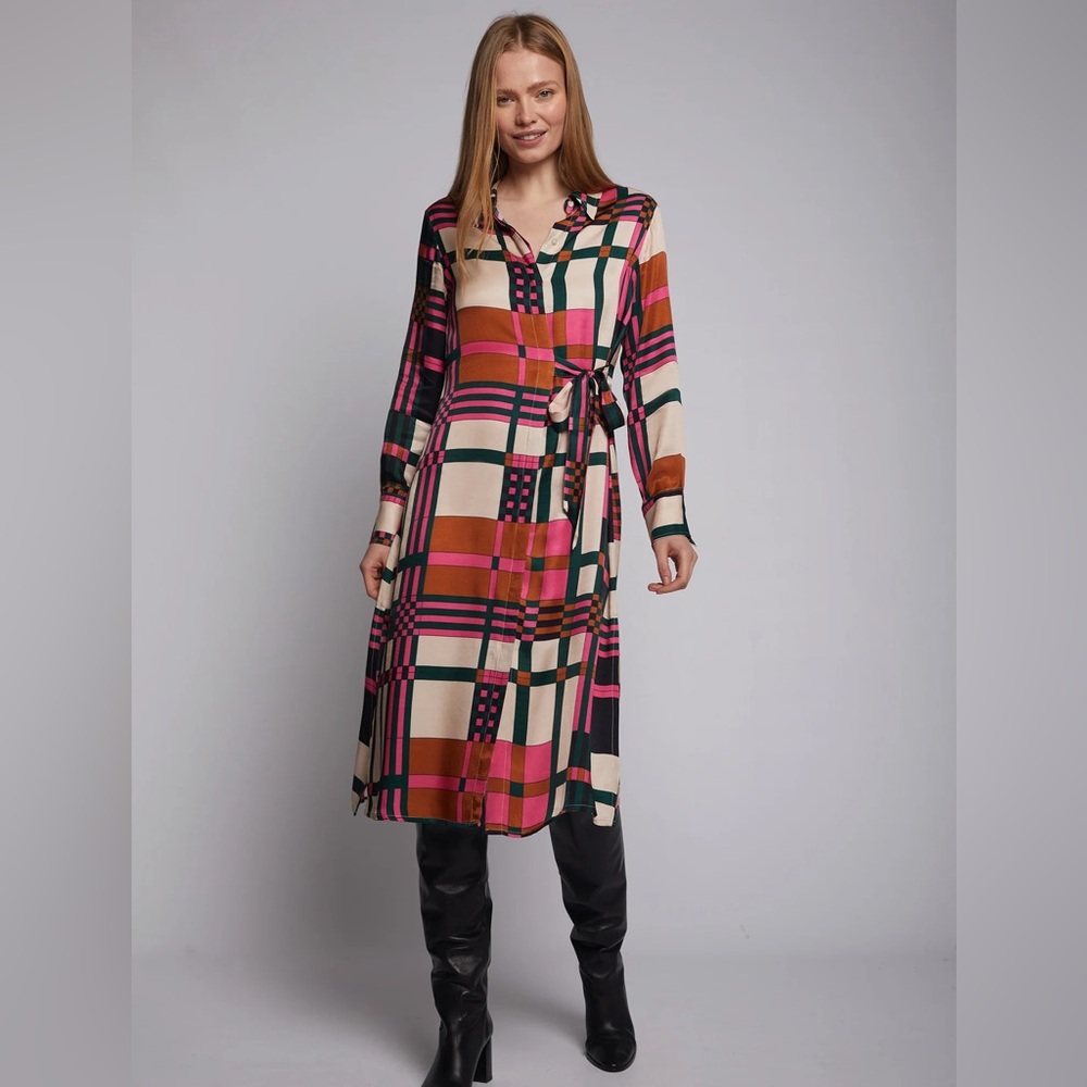 Vilagallo Ester Check Print Dress